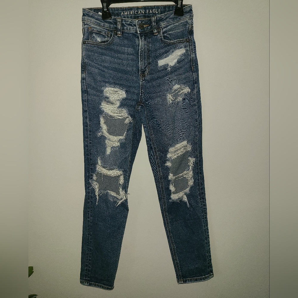 American‎ Eagle Women's Mom Jeans Size 0 Hi-Rise Stretch